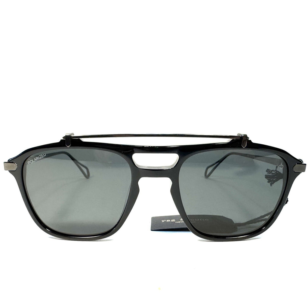 RAG & BONE Mens Walker RNB9005 Navigator Polarized Sunglasses Black (MSRP $558)