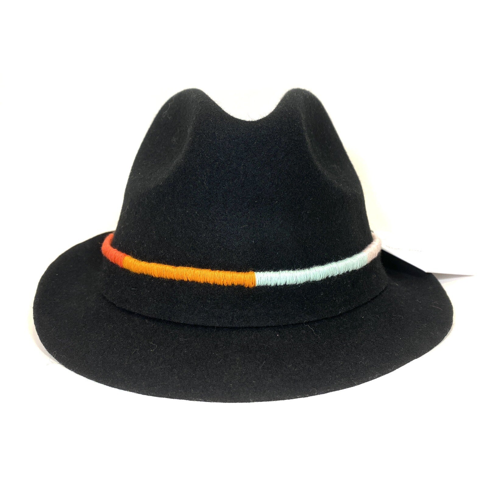 PAUL SMITH Mens Artist Wool Felt Trilby Multicolor Stripe Hat Black (MSRP $150)