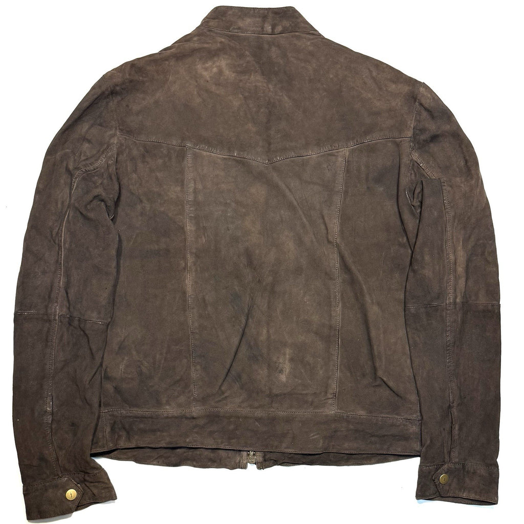 JOHN VARVATOS Mens Emerson Distressed Suede Leather Jacket Brown 48 (MSRP $798)