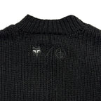 RAG & BONE x FOX Mens Logo Crewneck Wool Knit Sweater Black (MSRP $695)