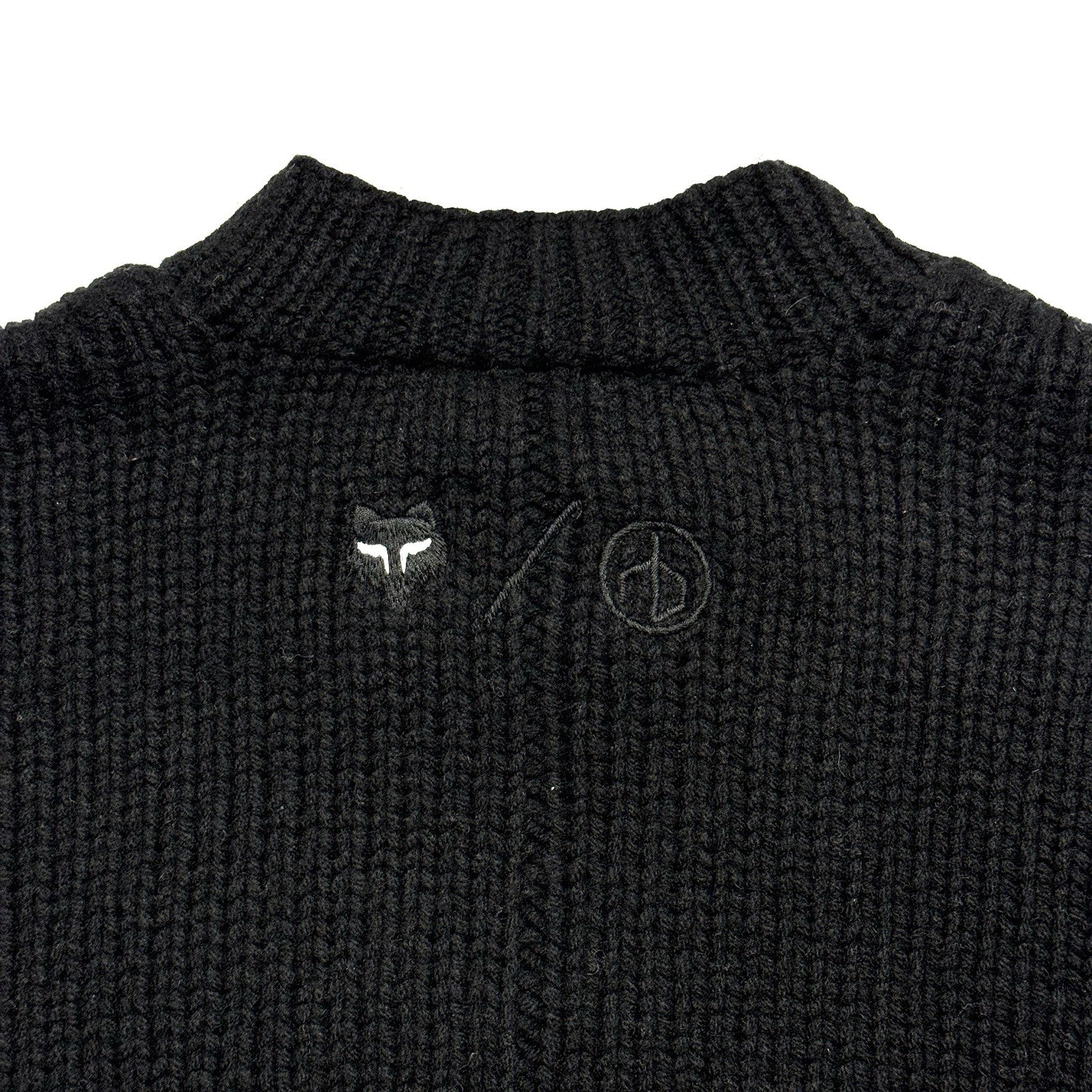 RAG & BONE x FOX Mens Logo Crewneck Wool Knit Sweater Black (MSRP $695)