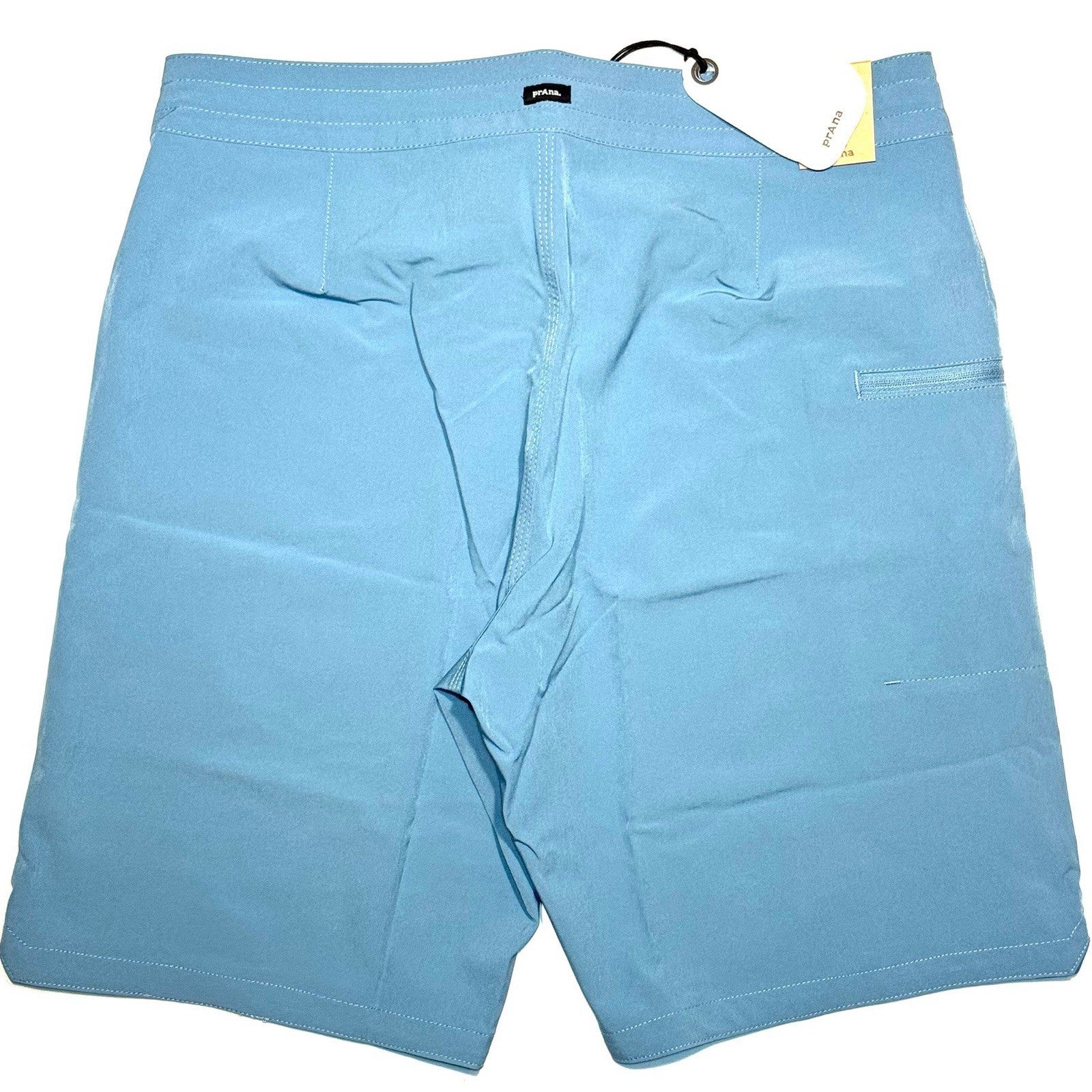 PRANA Mens 9in Fenton Board Shorts Swim Trunks High Tide Blue (MSRP $65)