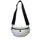 THINK ROYLN Little Runaway Sling Crossbody Waist Bag Patent White (MSRP $128)