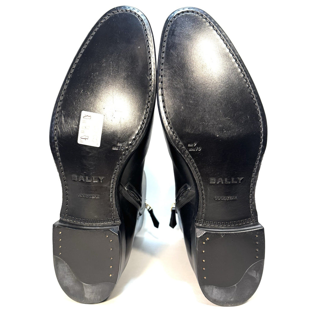 BALLY Scribe Mens Saltron Calf Leather Zip Chelsea Boots Black (MSRP $1,350)