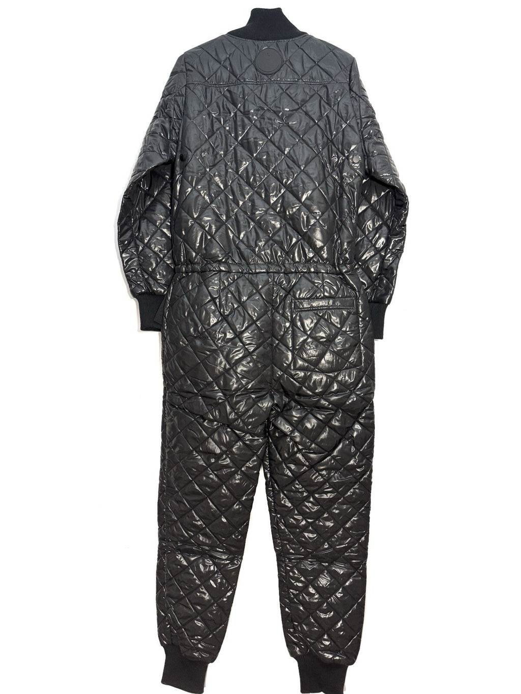 LUXTON Womens Quilted Ribbed Collar Ski Jumpsuit No. 1.2 Black M (MSRP $850)