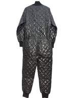 LUXTON Womens Quilted Ribbed Collar Ski Jumpsuit No. 1.2 Black M (MSRP $850)