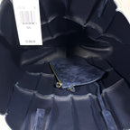 KHAITE Womens Zoe Quilted Suede Leather Tote Bag Midnight Navy Blue -MSRP $2,600