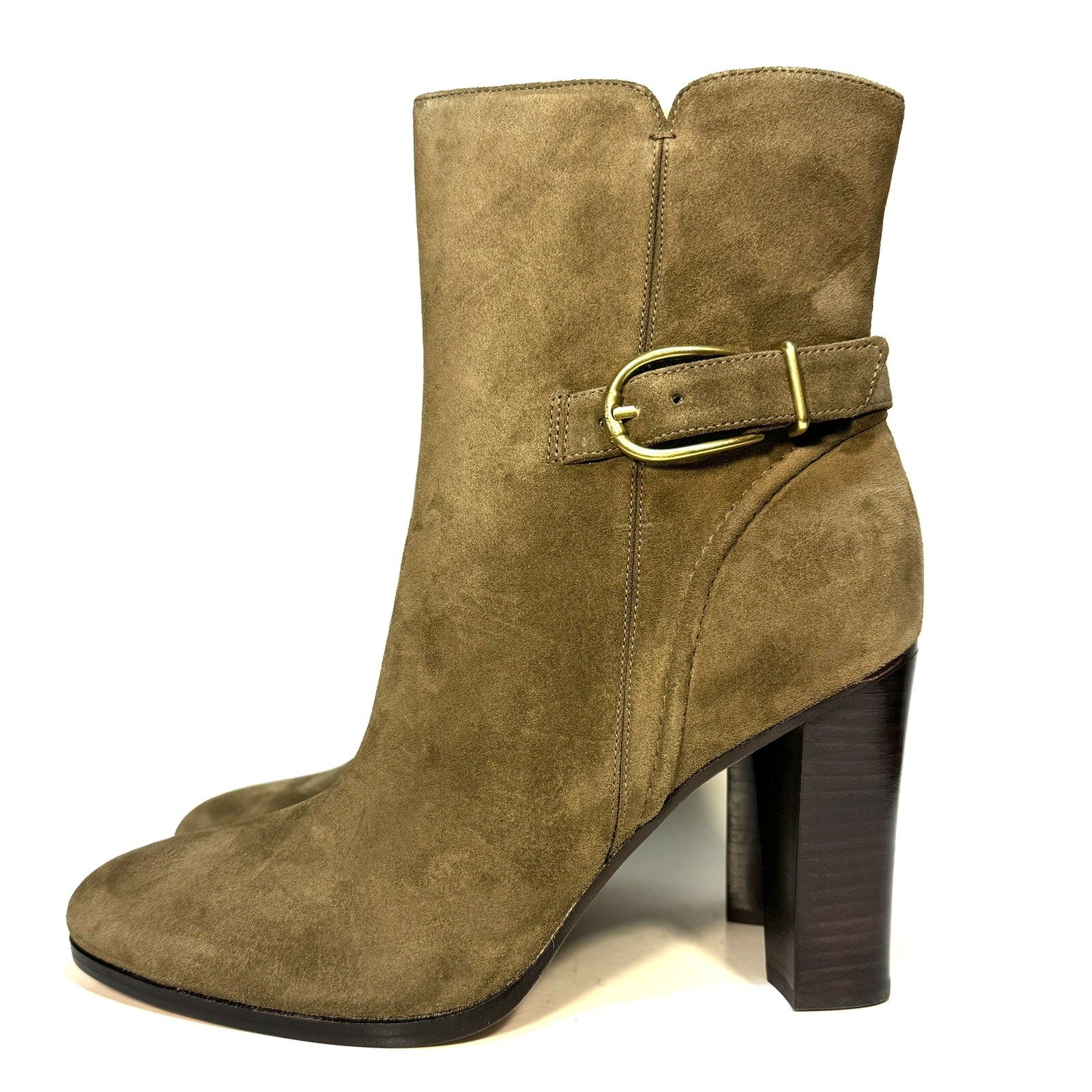 VERONICA BEARD Womens Viv Suede Leather Block Heel Boots Mocha Brown (MSRP $550)