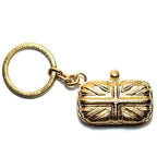 ALEXANDER MCQUEEN Brass Mini Union Jack Clutch Keychain Gold (MSRP $295)