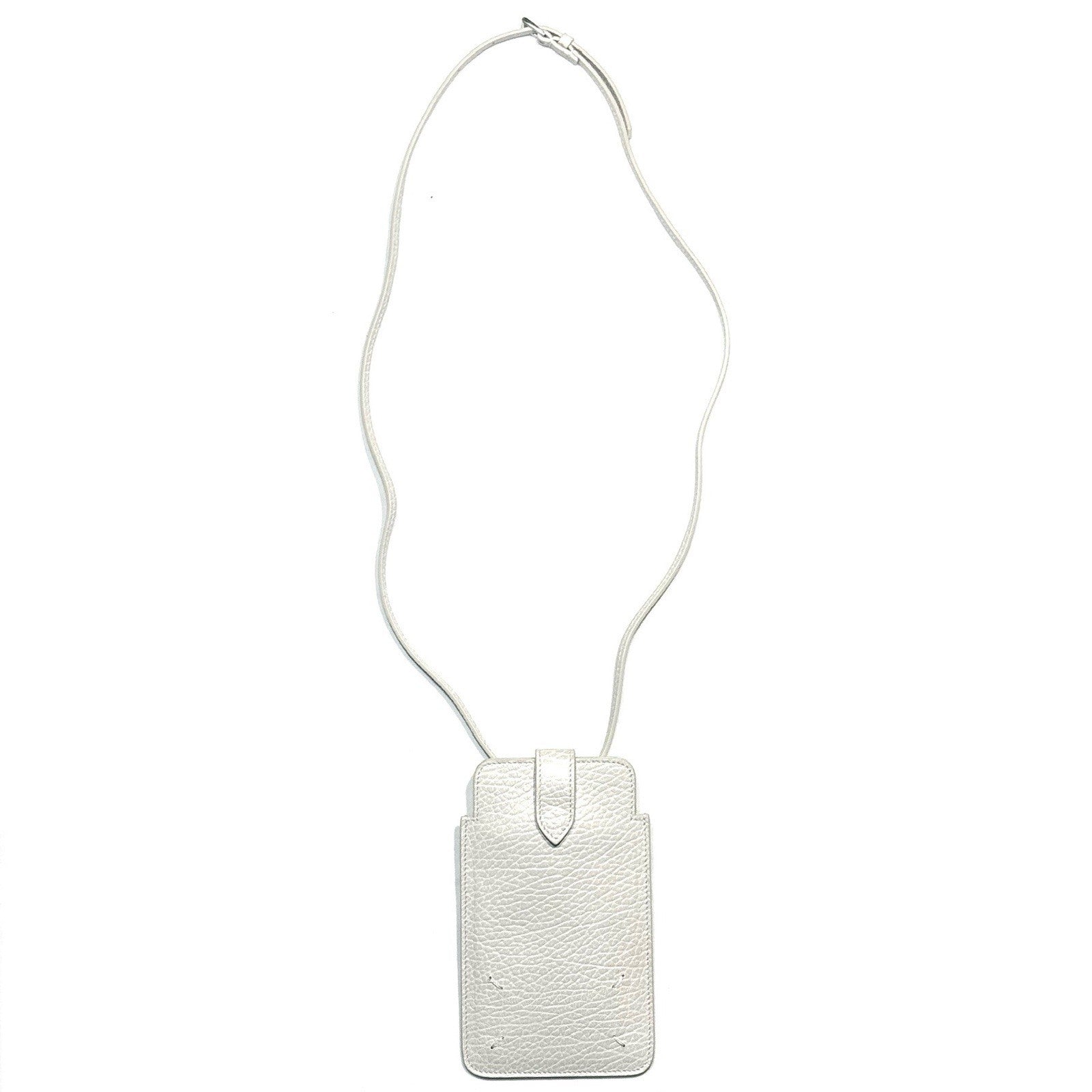 MAISON MARGIELA Womens Leather Phone Shoulder Pouch Wallet Bag White (MSRP $370)