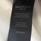 BALMAIN Womens Lamb Leather Double Breasted Blazer Jacket White 36 (MSRP $4,350)