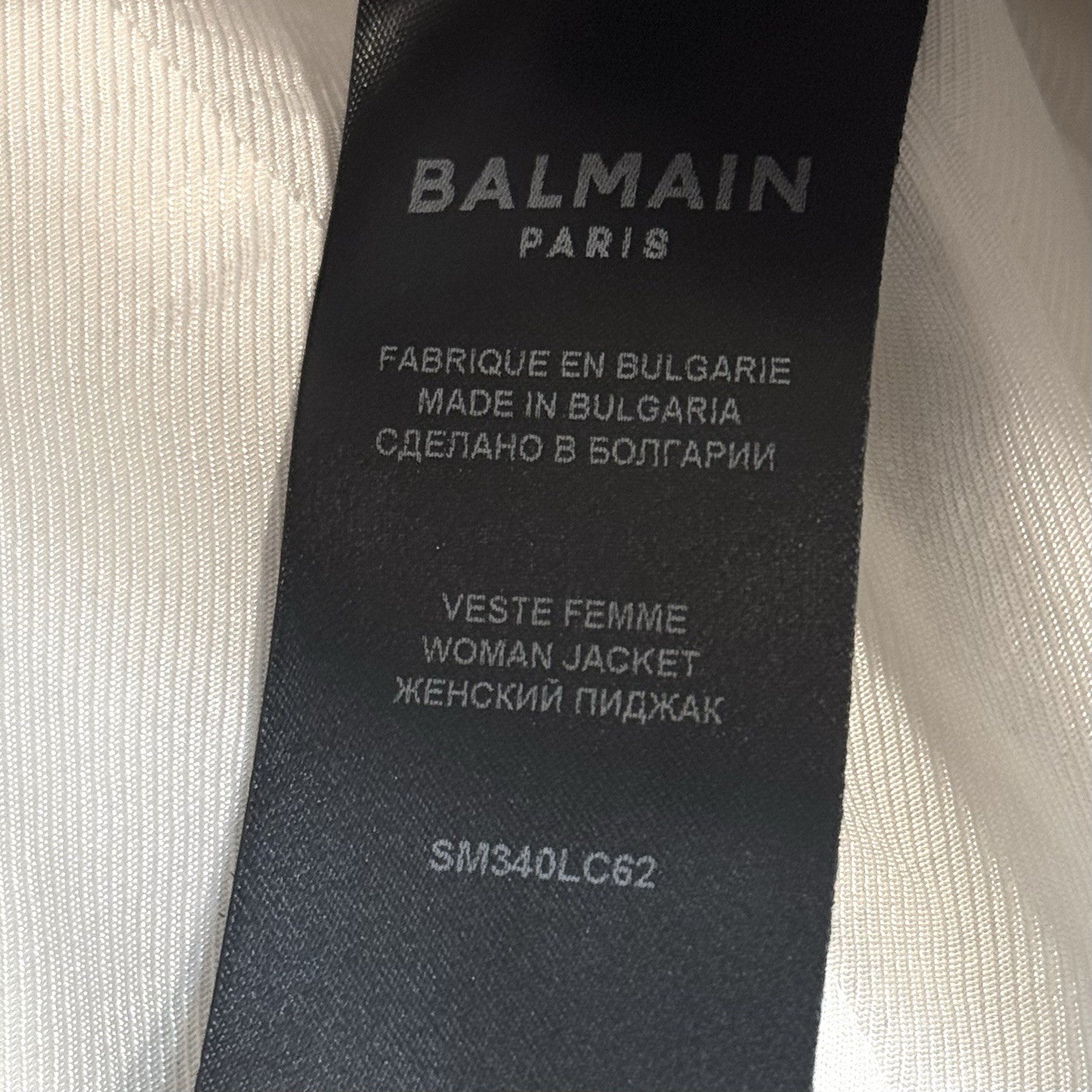 BALMAIN Womens Lamb Leather Double Breasted Blazer Jacket White 36 (MSRP $4,350)