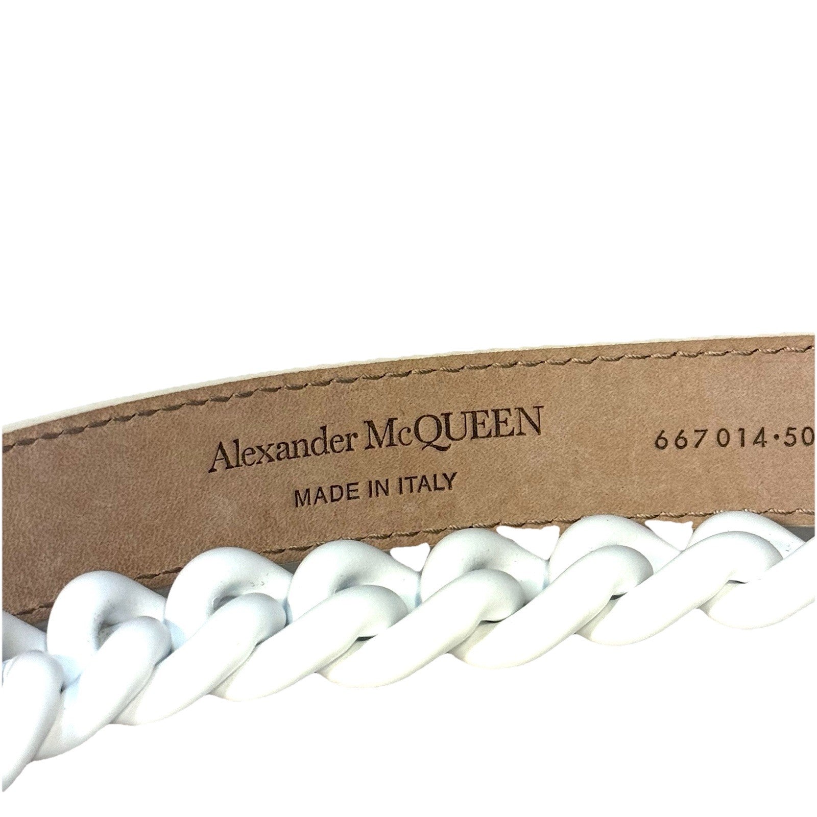 ALEXANDER MCQUEEN Womens Leather Double Wrap Chain Belt White 70 (MSRP $1,390)