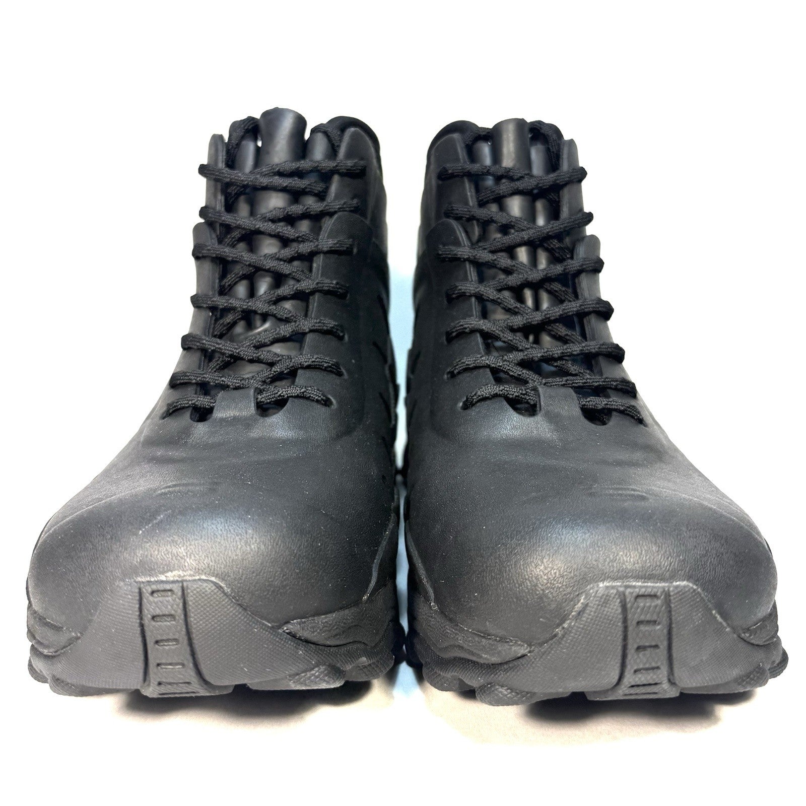 GIVENCHY Mens Mid High Rubber Lace Up 4G Logo Boots Black (MSRP $675)