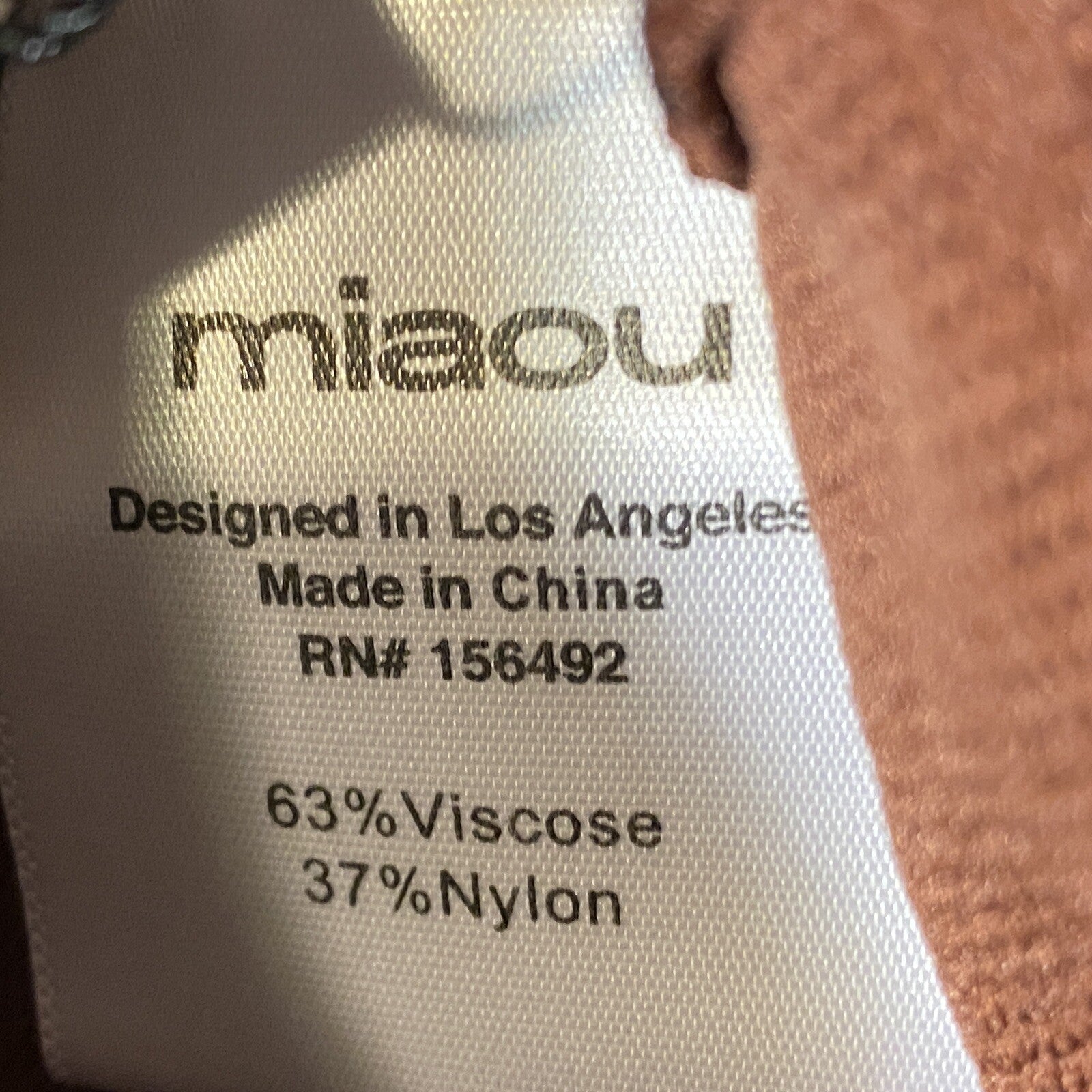 MIAOU Womens Logo Check Harley Capri Short Leggings Mocha Brown (MSRP $120)