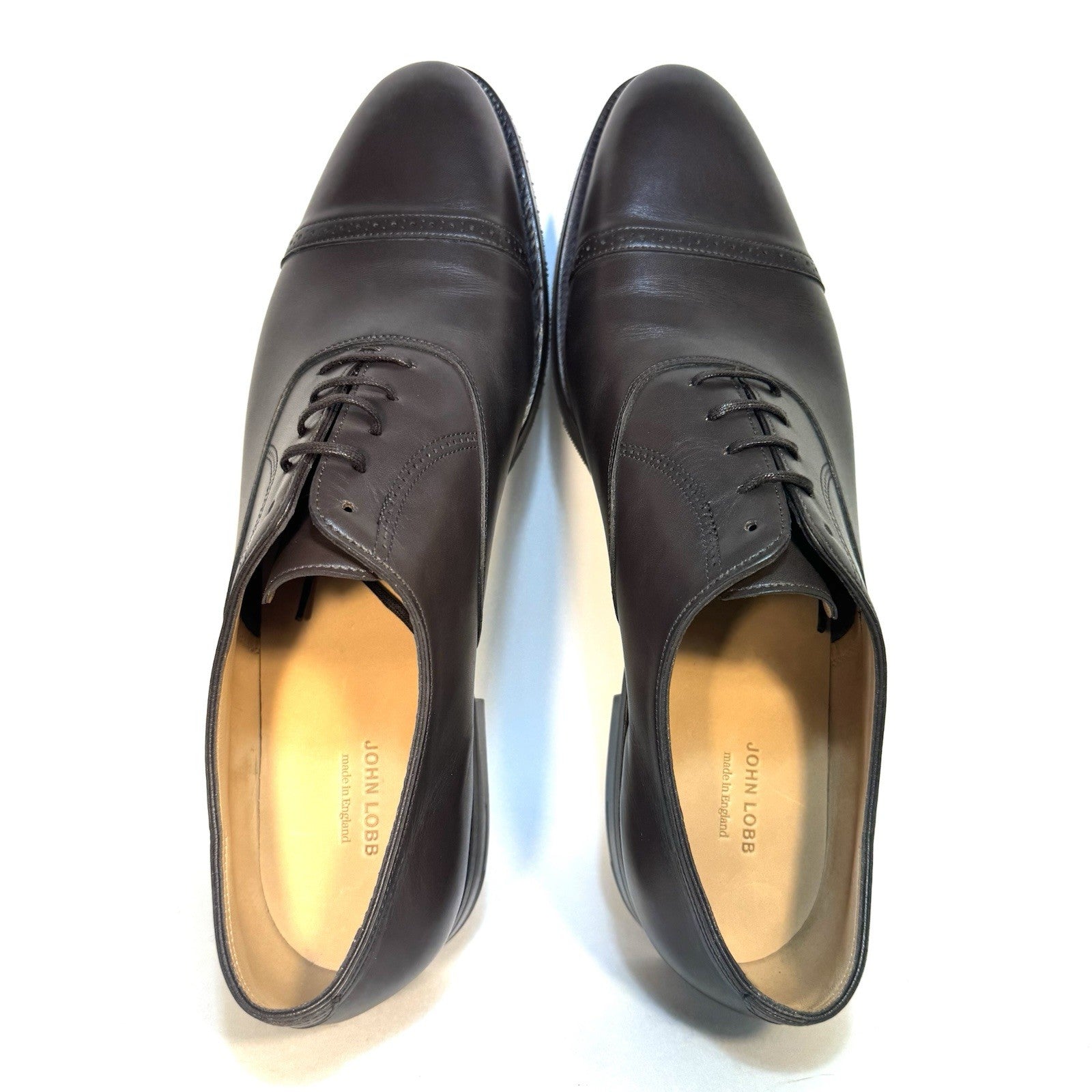 JOHN LOBB Mens Bristol Calf Leather Lace Up Dress Shoes Brown 9.5 (MSRP $1,420)