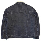 LEVIS Mens Recycled Sherpa Jacket Denim Jean Trucker Jacket Dark Grey L