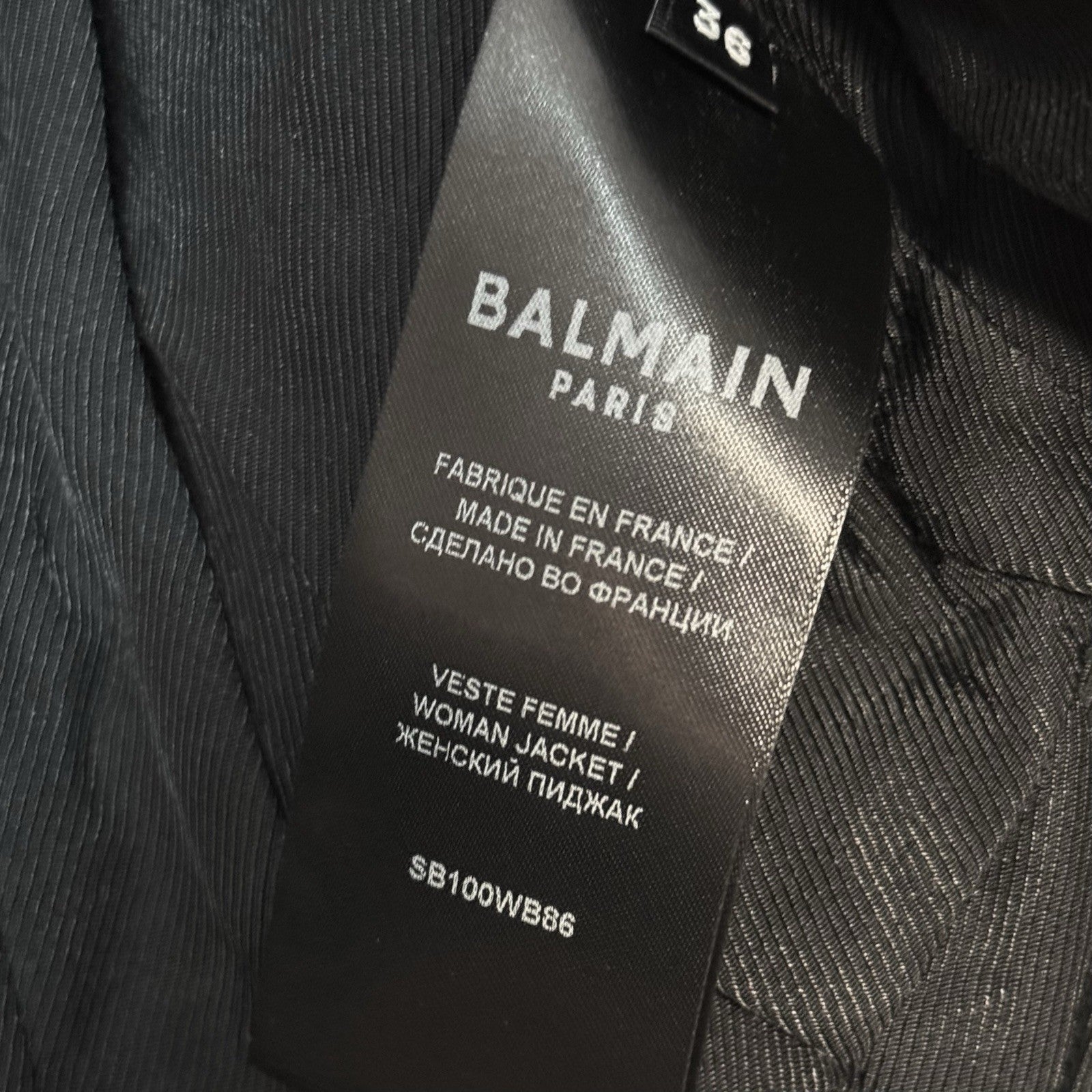 BALMAIN Womens Pleated Wool Crepe Faux Fur Trim Jacket Black 36 (MSRP $5,400)