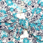 COOL CHANGE Womens Floral Paisley Cropped Rayon Tie Top Cover Up Blue S