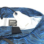 PRANA Mens 9in Fenton Board Shorts Swim Trunks Black Waves Blue (MSRP $65)