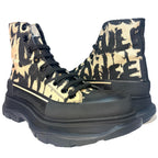 ALEXANDER MCQUEEN Mens Tread Slick Logo Hightop Sneaker Boots Black (MSRP $890)