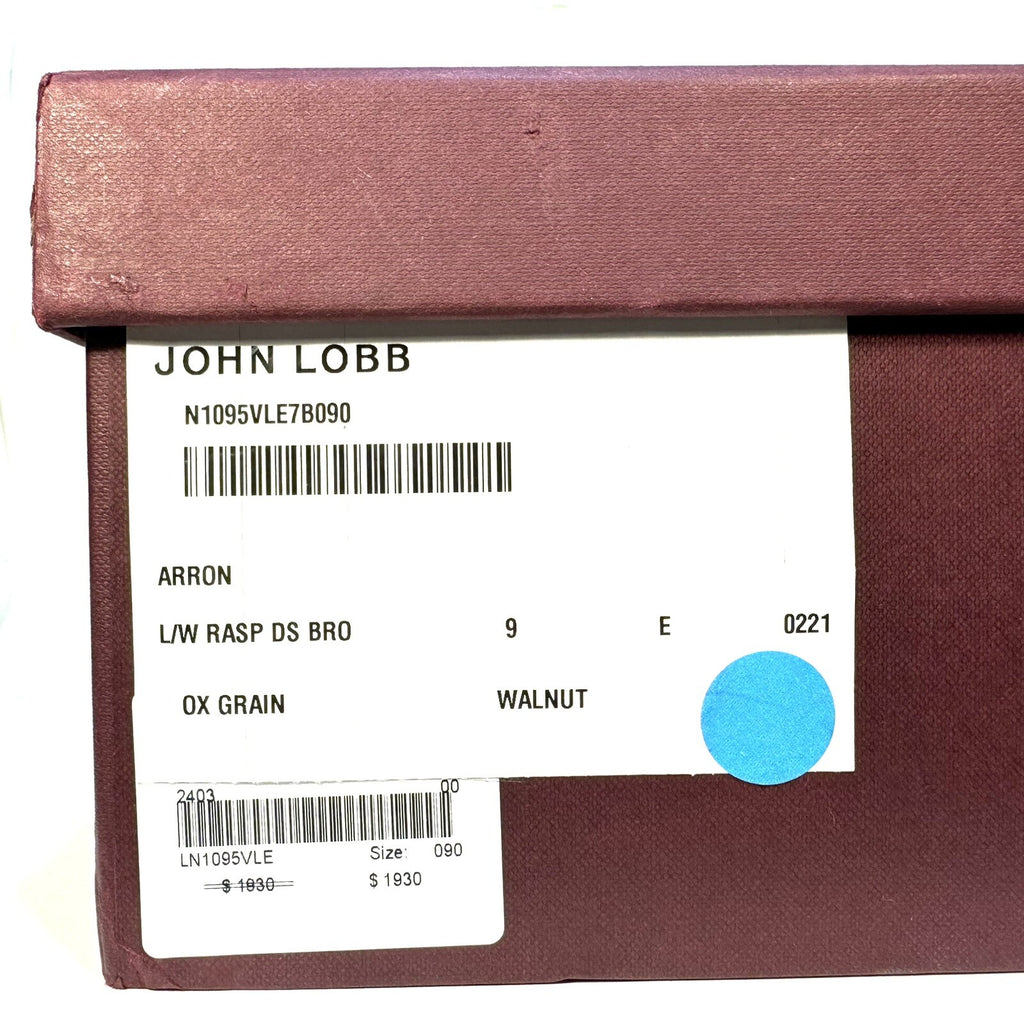 JOHN LOBB Mens Arron Ox Leather Lace Up Shoes Walnut Brown 9 (MSRP $1,930)