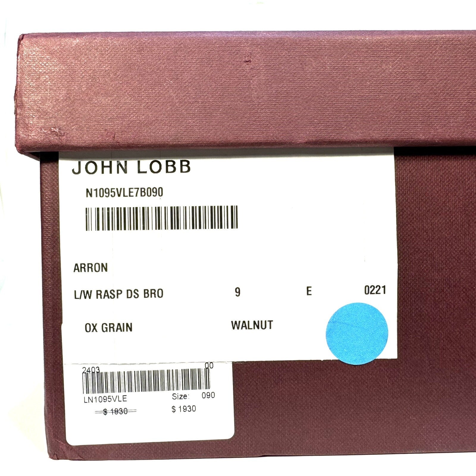 JOHN LOBB Mens Arron Ox Leather Lace Up Shoes Walnut Brown 9 (MSRP $1,930)