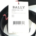 BALLY Mens Darkon Logo Stripe Canvas Leather Belt Black 115 (MSRP $395)