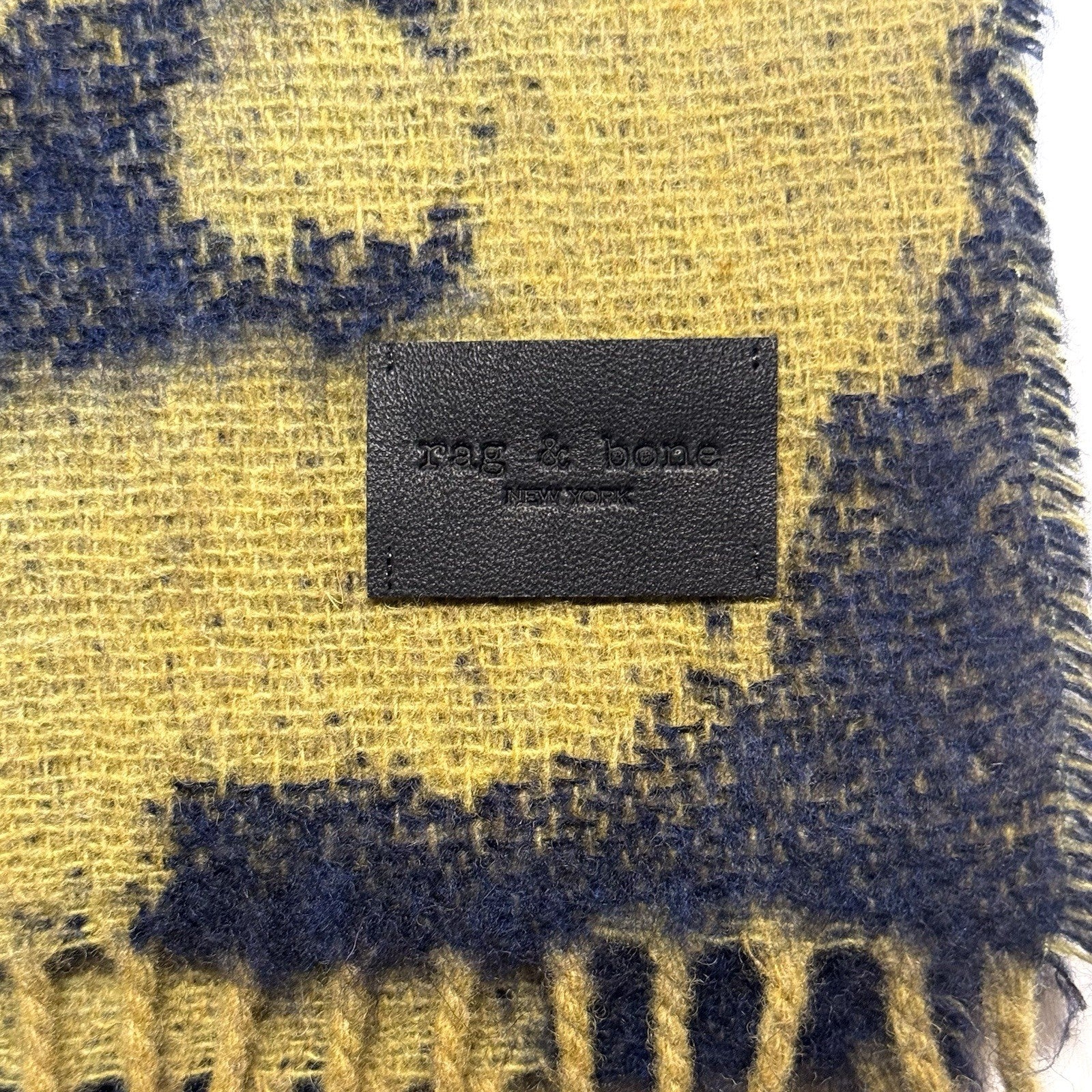 RAG & BONE Piper Wool Blend Spotted Knit Scarf Green (MSRP $248)