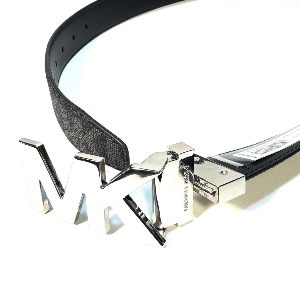 MICHAEL KORS Mens 31mm Reversible MK Logo Buckle Belt Black (MSRP $98)