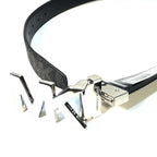 MICHAEL KORS Mens 31mm Reversible MK Logo Buckle Belt Black (MSRP $98)