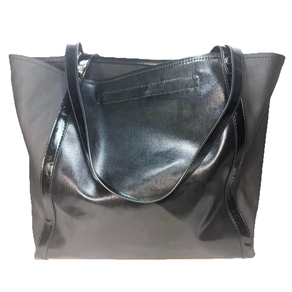 RAG & BONE Jet Coated Canvas Shoulder Tote Bag Black (MSRP $298)