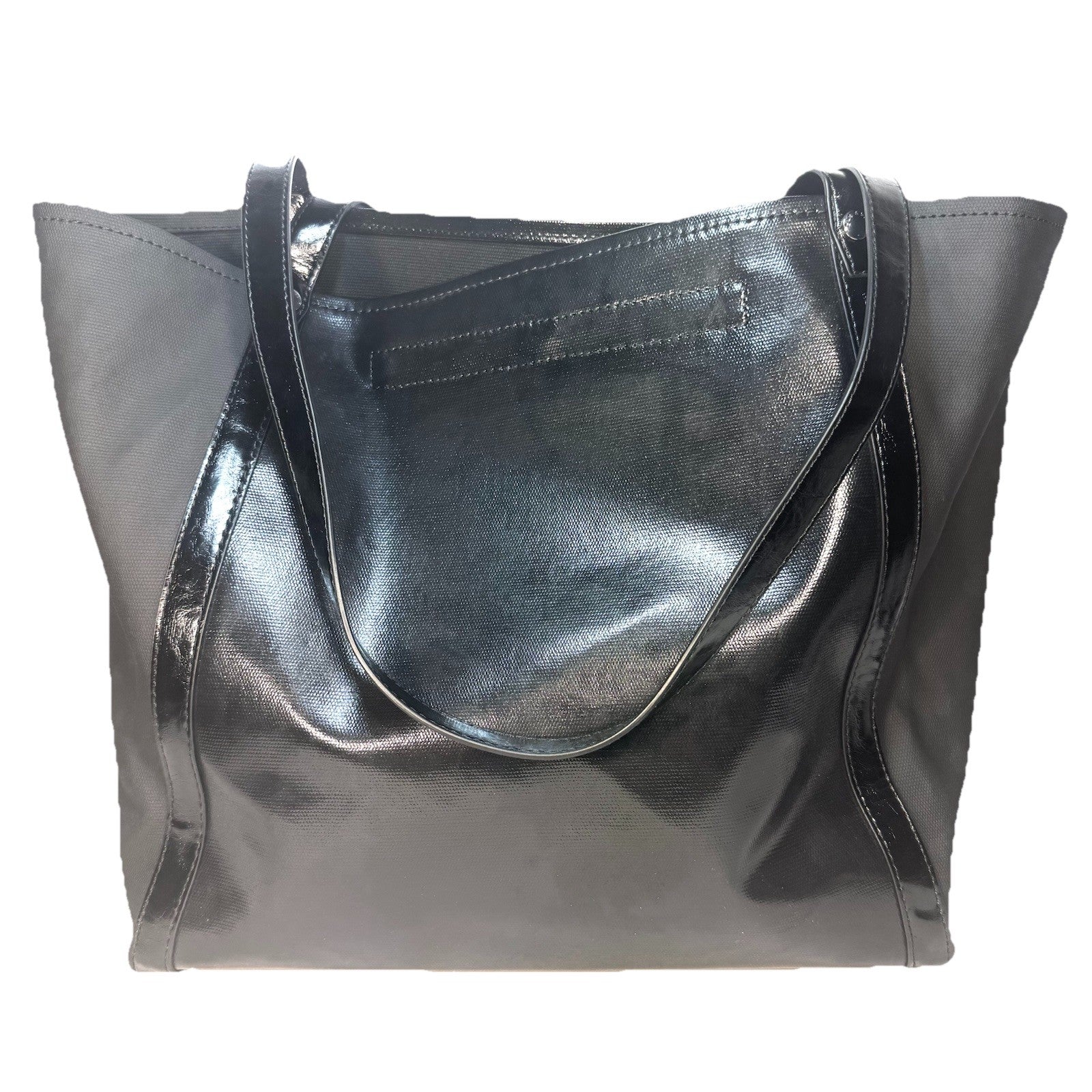 RAG & BONE Jet Coated Canvas Shoulder Tote Bag Black (MSRP $298)