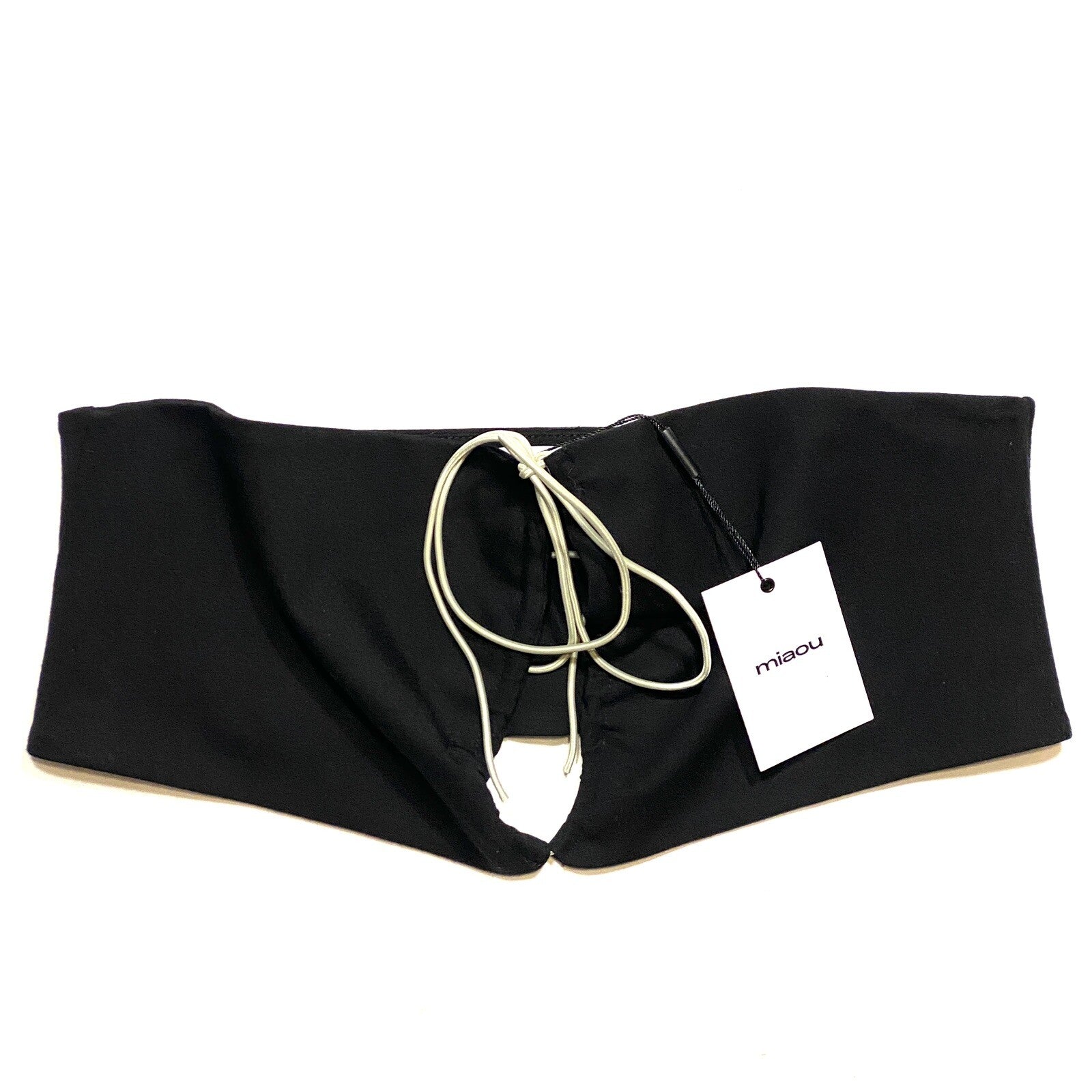 MIAOU Womens Iris Halterneck Tie Bandeau Top Black (MSRP $105)