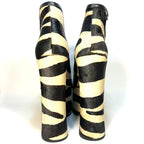 MARC JACOBS The Kiki Ankle Platform Boots Zebra Pony Hair Black (MSRP $550)