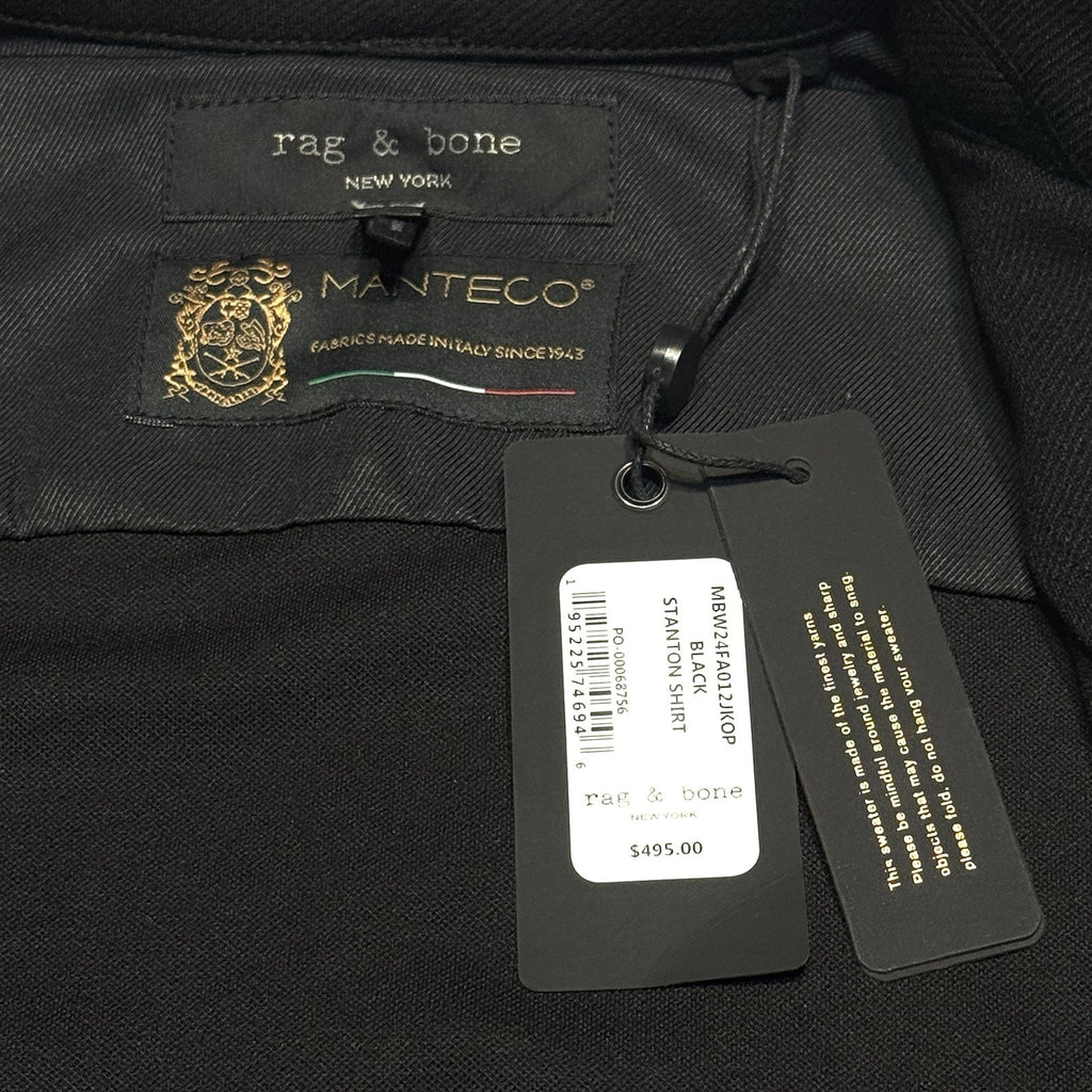 RAG & BONE Mens Stanton Manteco Fabric Over Shirt Jacket Black (MSRP $495)
