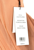 VERONICA BEARD Florencia Sleeveless Silk Maxi Dress Bright Coral Pink -MSRP $698