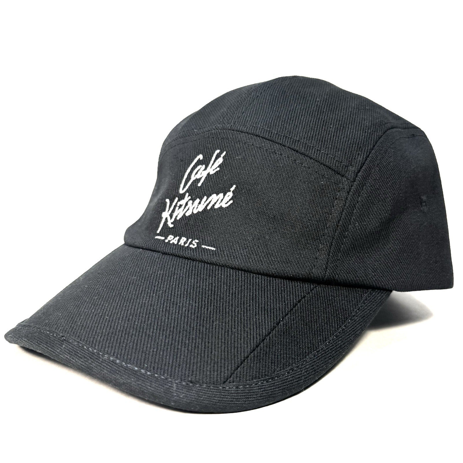 CAFE KITSUNE Unisex Logo Embroidered 5 Panel Cap Hat Black (MSRP $120)
