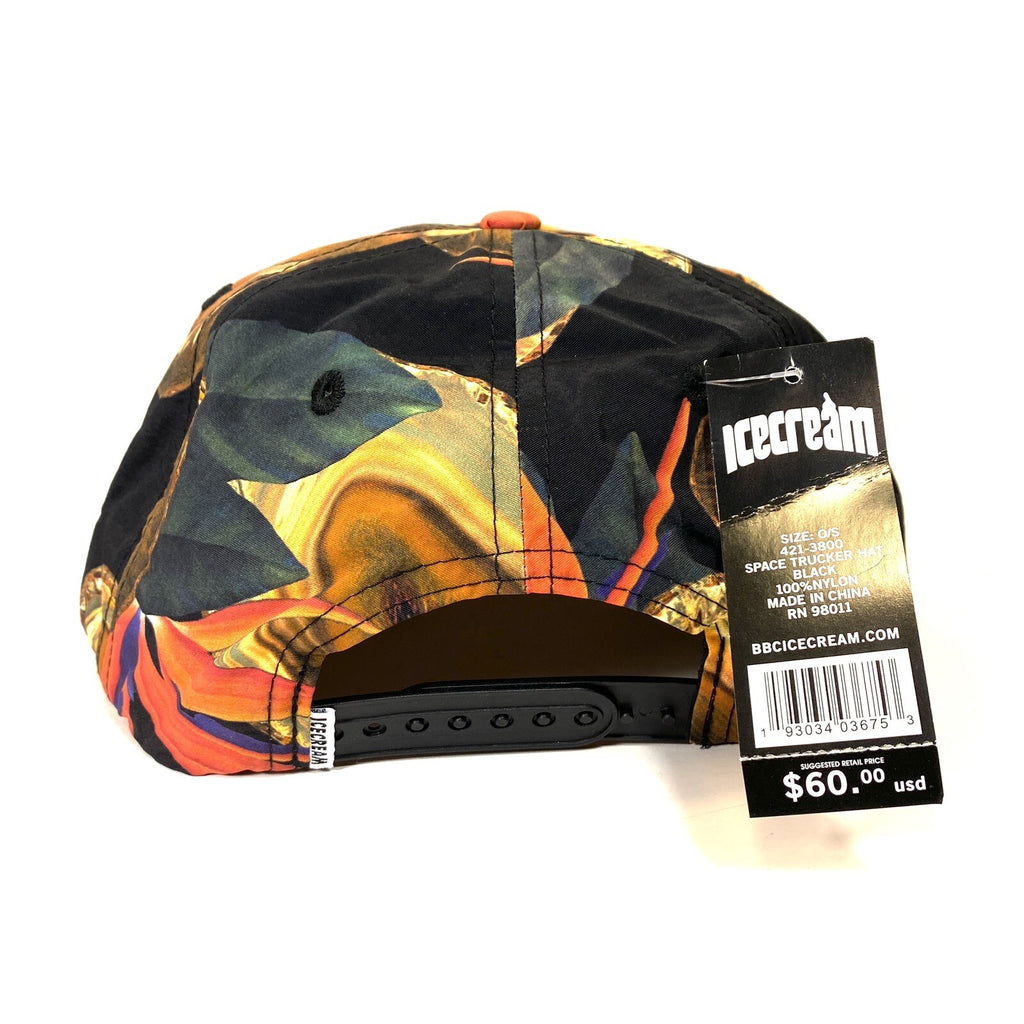 ICE CREAM Billionaire Boys Club Space Running Dog Trucker Hat Black (MSRP $60)