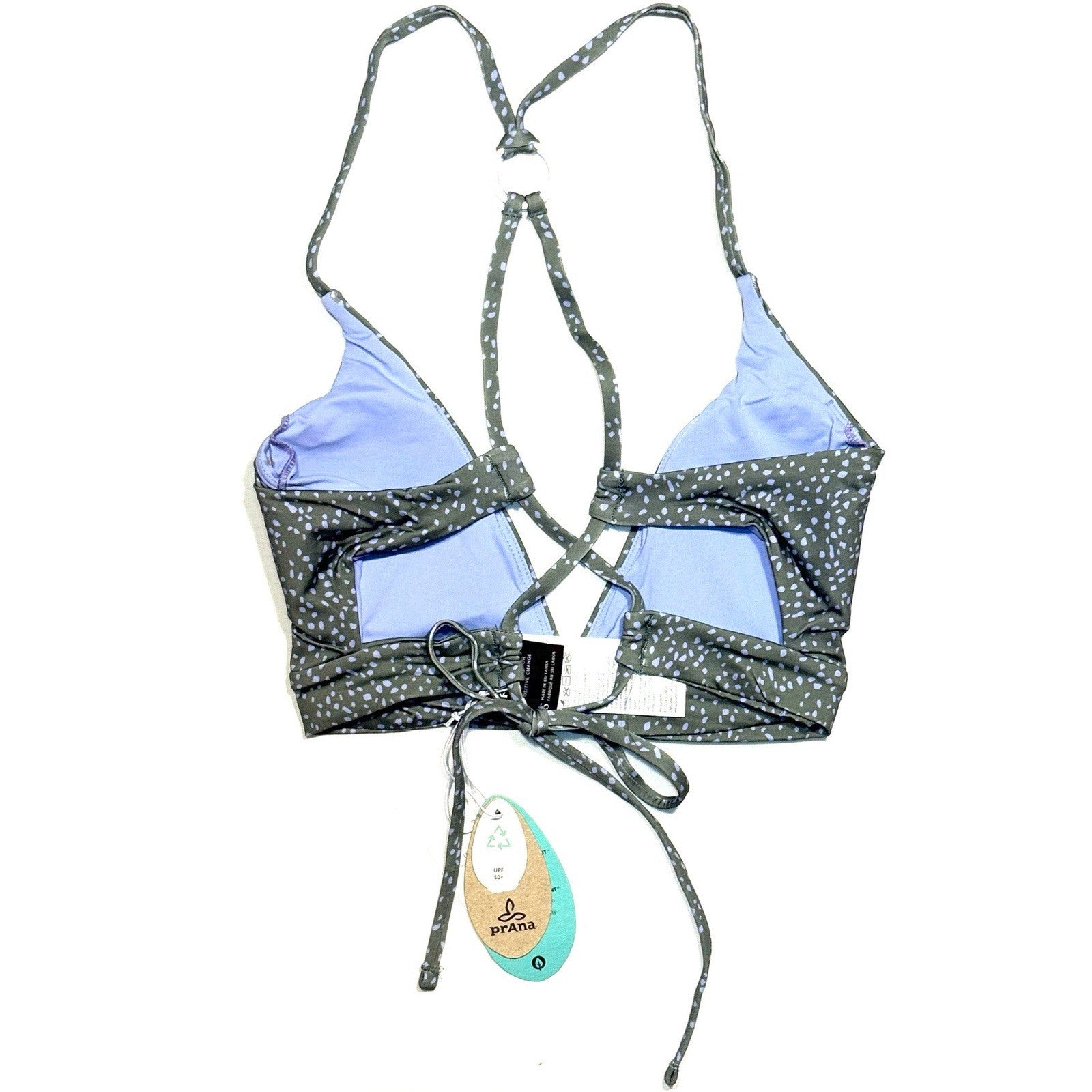 PRANA Womens La Plata Bikini Swim Top Army Spots Green (MSRP $65)