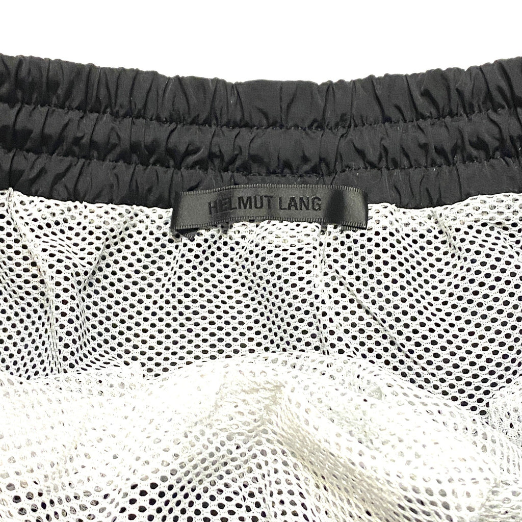 HELMUT LANG Mens Logo Patch Airy Nylon Swim Shorts Trunks Black (MSRP $220)