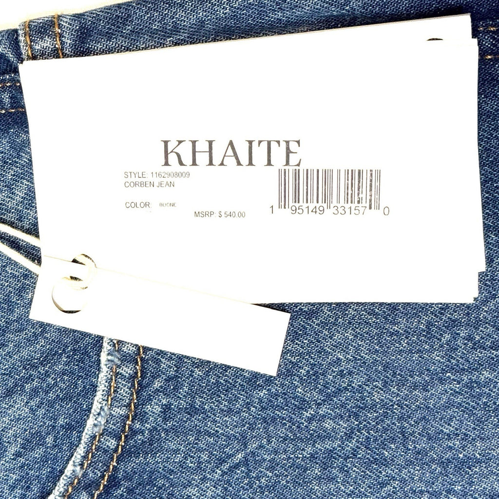 KHAITE Womens Corben High Rise Straight Leg Denim Jeans Boone Blue (MSRP $540)