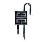 GIVENCHY 4G Logo Padlock Pendant Key Charm Gunmetal Black (MSRP $340)
