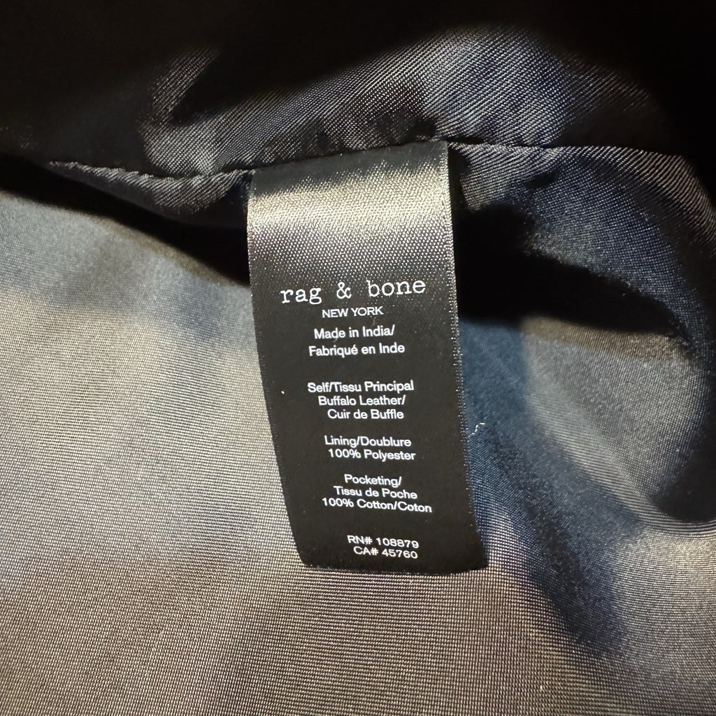 RAG & BONE Mens Shift Leather Two Button Blazer Jacket Black 42 (MSRP $1,298)
