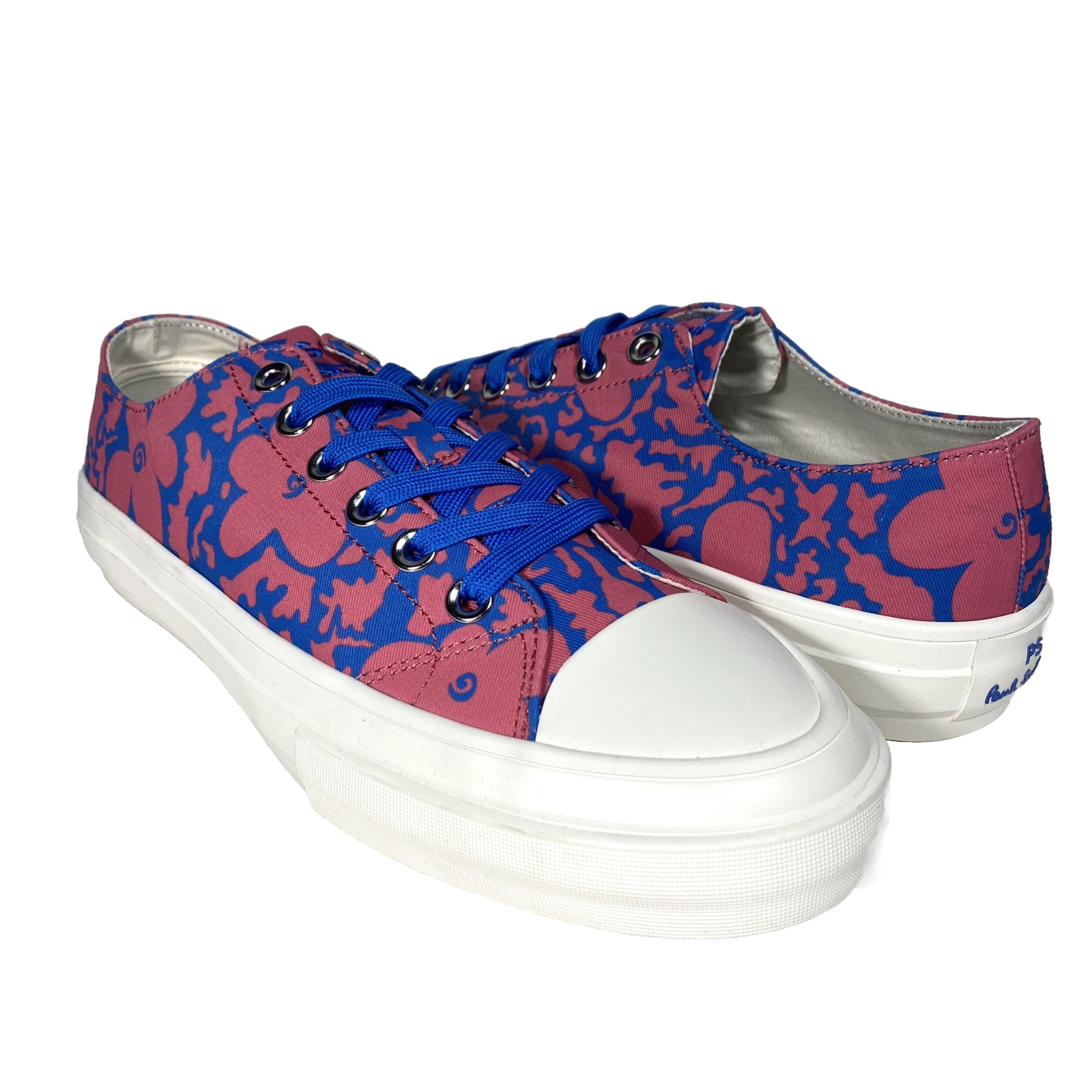 PS PAUL SMITH Mens Kinsey Floral Print Canvas Low Top Sneakers Red (MSRP $195)