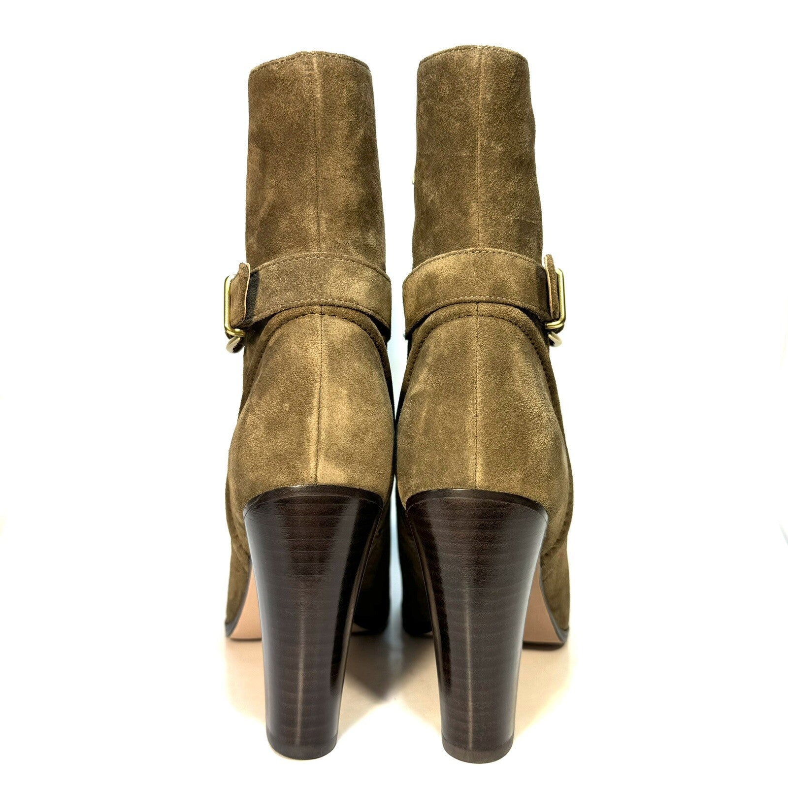 VERONICA BEARD Womens Viv Suede Leather Block Heel Boots Mocha Brown (MSRP $550)