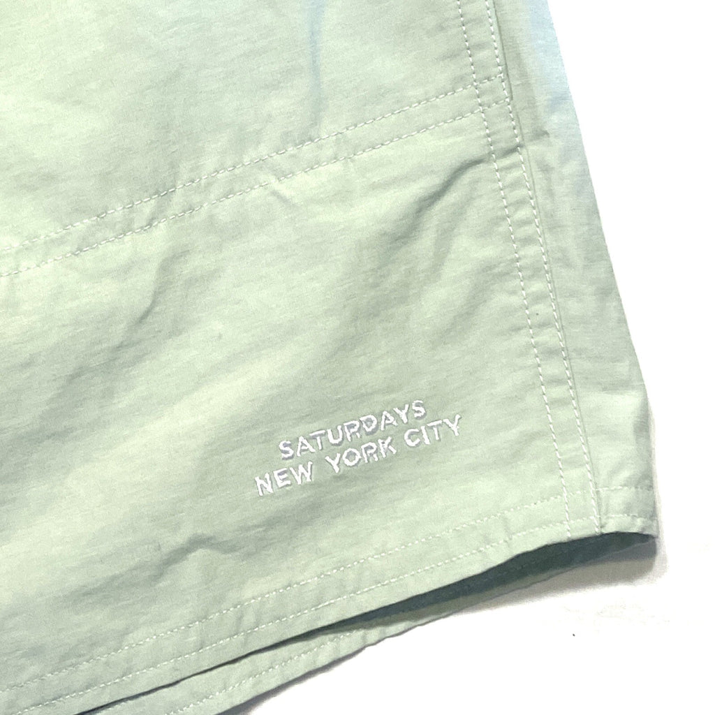 SATURDAYS NYC Mens Talley Swim Trunks Shorts Smoke Green XXL (MSRP $118)