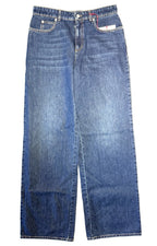ALEXANDER MCQUEEN Womens Wide Leg Stonewash Denim Jeans Indigo Blue (MSRP $1190)