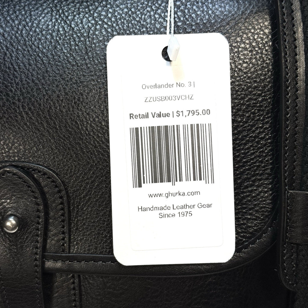GHURKA Overlander No. 3 Leather Messenger Bag Vintage Black (MSRP $1,795)