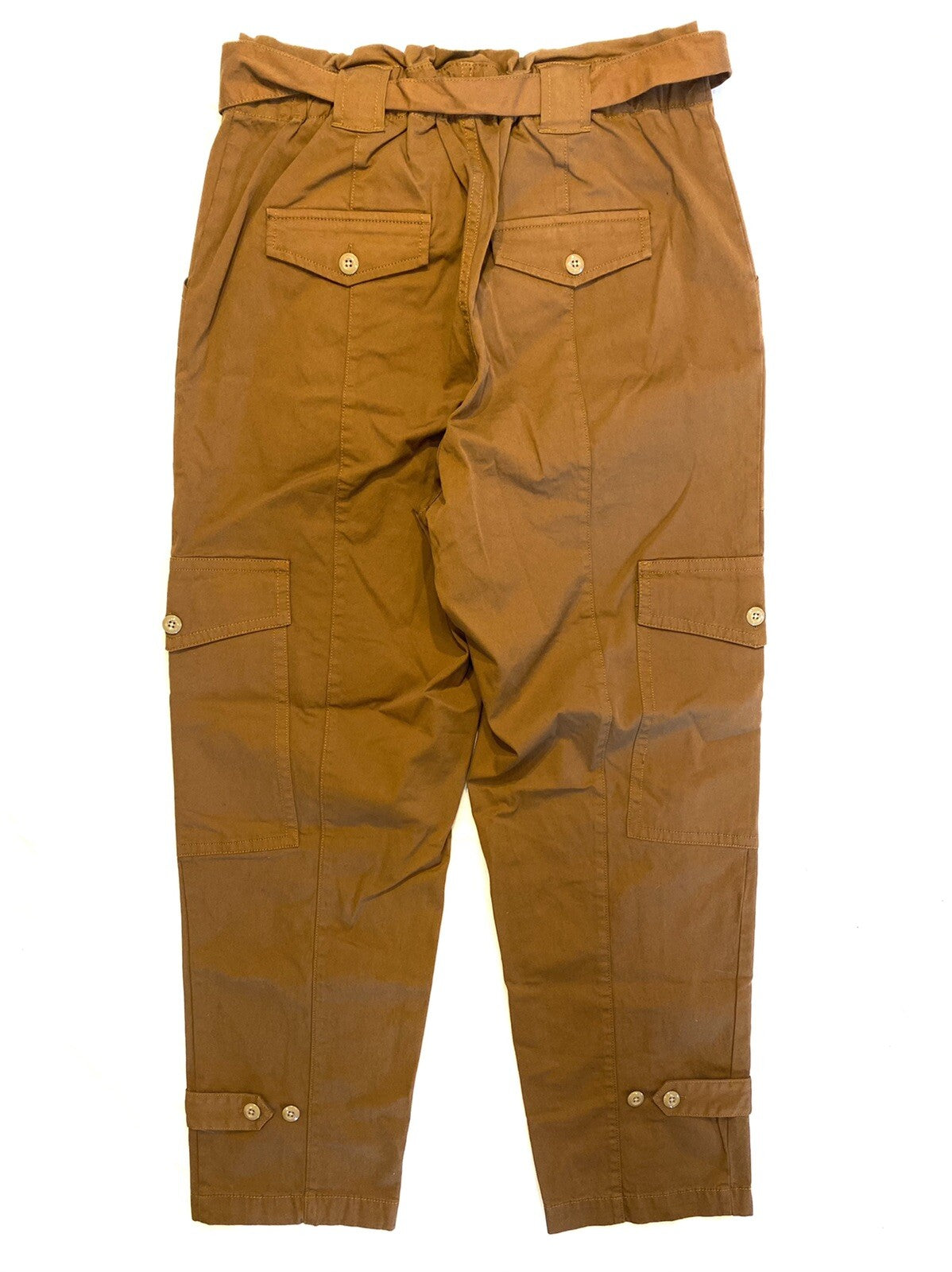 ALEX MILL Womens Expedition Cotton Belted Cargo Pants Russet Brown (MSRP $125)